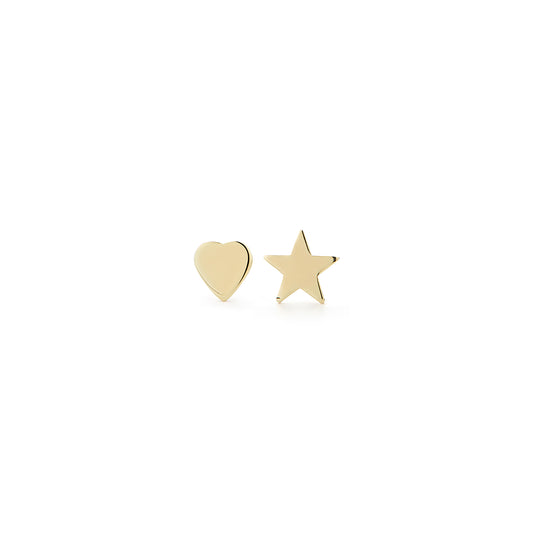 Teeny Heart & Star Stacking Studs