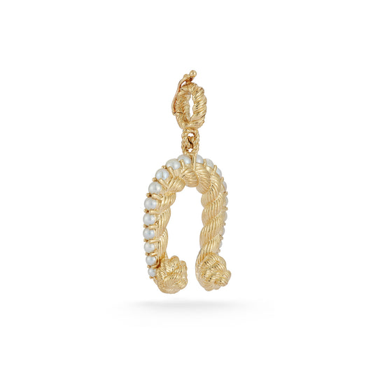 Leona Pearl Horseshoe Charm