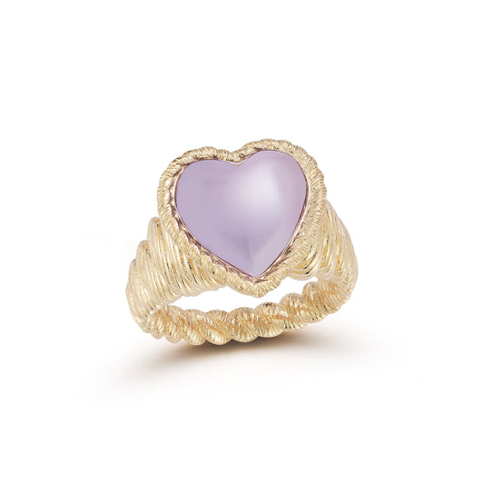 Leona Rose de France Amethyst Heart Cocktail Ring