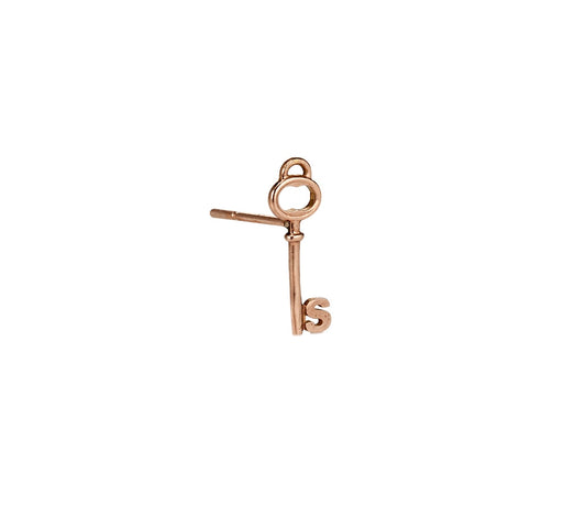 Initial Key Stud Earring